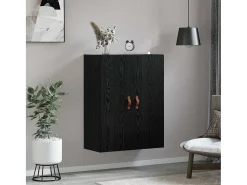 Mueble de pared negro 69,5 x 34 x 90 cm Madera de ingeniería