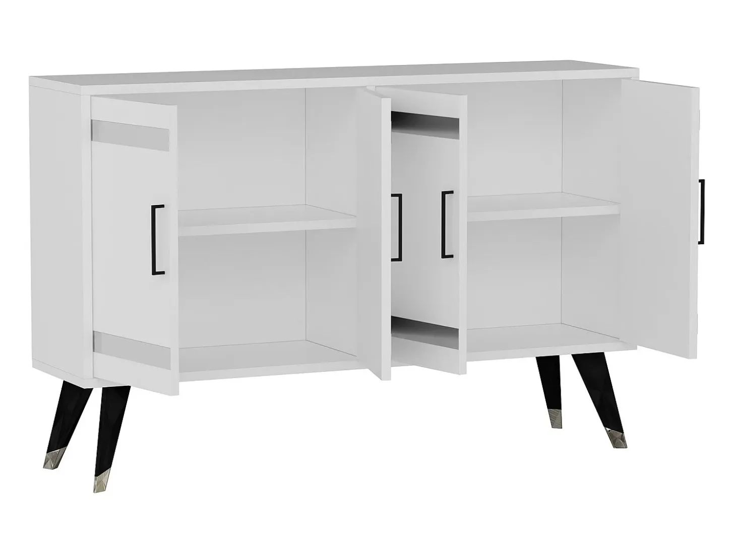 Mueble de TV – 120 cm x 30 cm x 80 cm – Blanco – Aglomerado