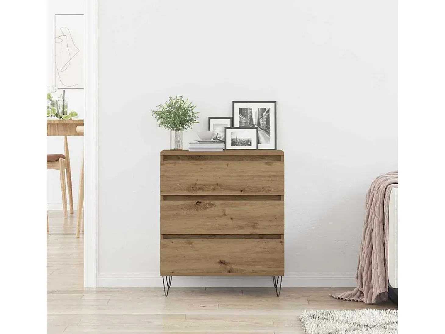 Mueble de TV con cajones Roble Artés 60x35x70 cm Madera de ingeniería