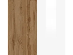 Mueble estantería de cocina Sole con 3 estantes blanco brillo y roble 90x90x25 cm