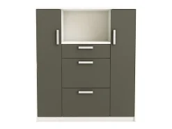 Mueble Microondas Flavor Blanco y Gris 116x132 cm