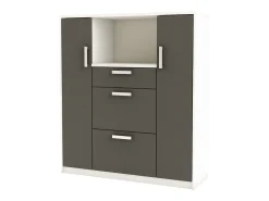 Mueble Microondas Flavor Blanco y Gris 116x132 cm