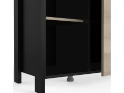 Mueble Microondas Industriale Cocina Roble Krokberg Negro 96x101 cm