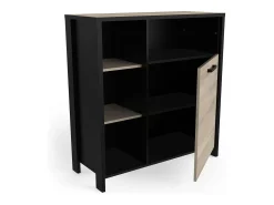 Mueble Microondas Industriale Cocina Roble Krokberg Negro 96x101 cm