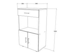 Mueble móvil de cocina haaus Arno, 1 cajón, 2 puertas, blanco, 60 x 35 x 100 cm