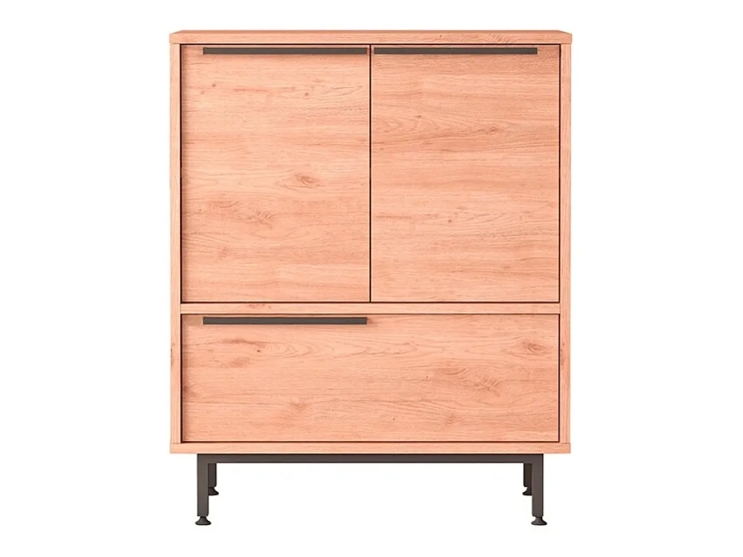 Mueble versátil aparador para cocina o zapatero con 3 puertas de madera de 75x36x90 cm Thaon - Natural