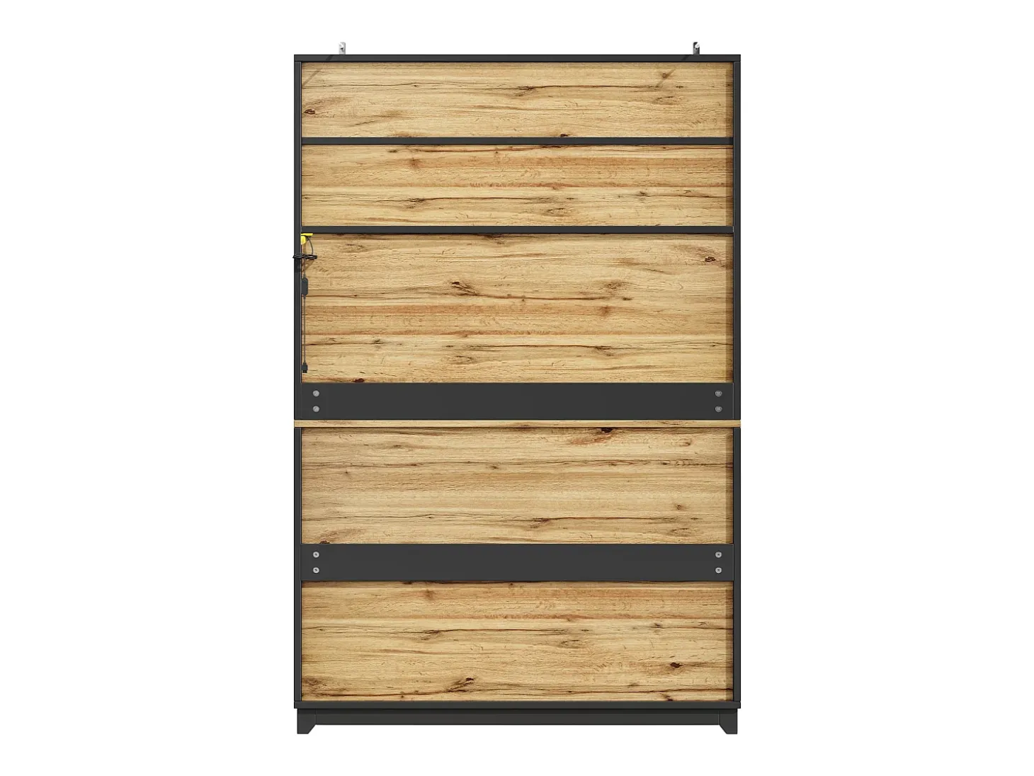 Muebles de cocina 120x40x180cm - con iluminación LED - con 4 puertas y 1 compartimento para basura - negro