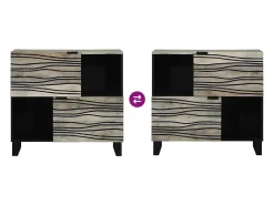 Muebles y estantes para almacenamiento de medios en blanco y negro