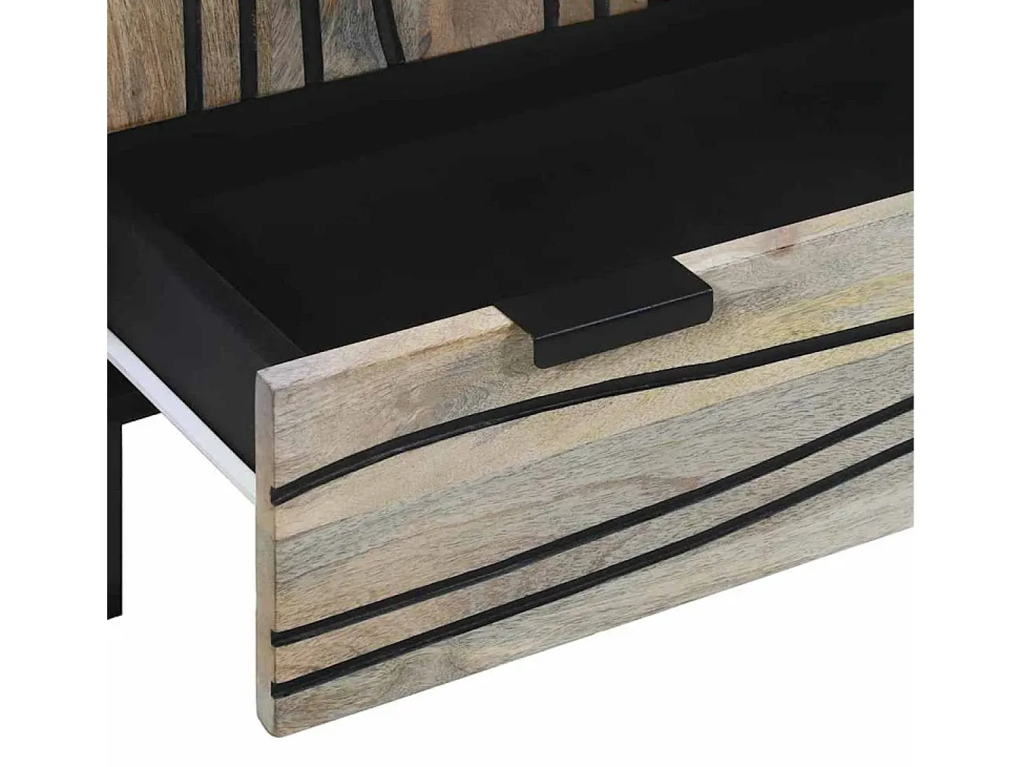 Muebles y estantes para almacenamiento de medios en blanco y negro