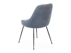 Nandy - Silla de microfibra efecto terciopelo negro 1 ud