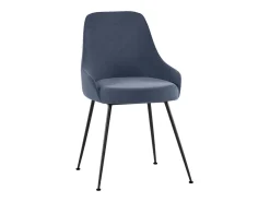 Nandy - Silla de microfibra efecto terciopelo negro 1 ud