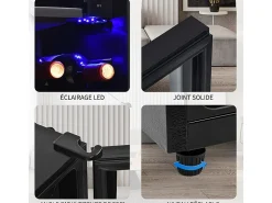 Nevera de 76L con congelador y cajón para verduras - Clase E - con LED y puerta de vidrio - 42dB - temperatura ajustable - 43.5x40x71.6cm