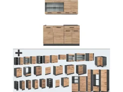 Сocina versátil oro power roble/antracita 140x46x81.6 r-line