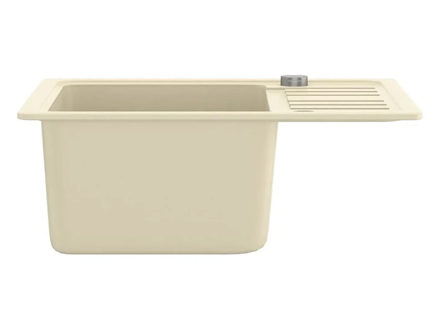 Oksbøl Fregadero de cocina de granito con un seno beige