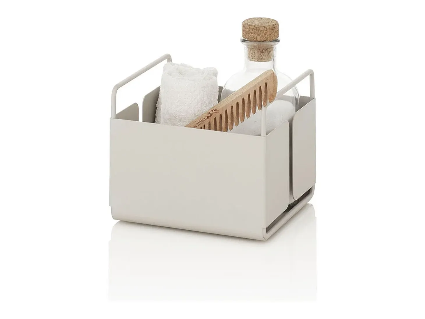 Organizador de metal blanco para mesa de cocina y baño Kyo