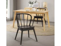 Pack 2 sillas Brisa Color Negro, Madera Maciza