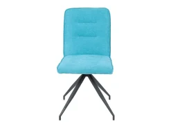 Pack 2 sillas Carol tapizado en tela terciopelo azul turquesa, 88cm(alto) 48cm(ancho) 59.5