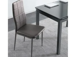 Pack 4 sillas comedor Laia símil piel gris 98x43x44 cm Adec
