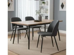 Pack 4 Sillas Comedor Mos Tapizadas Gris Respaldo Redondeado 58x86x50 cm