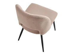 Pack 4 sillas comedor Mos mod. moderno beige tapiz patas metal negro 58x86x50 cm
