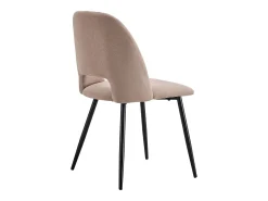 Pack 4 sillas comedor Mos mod. moderno beige tapiz patas metal negro 58x86x50 cm