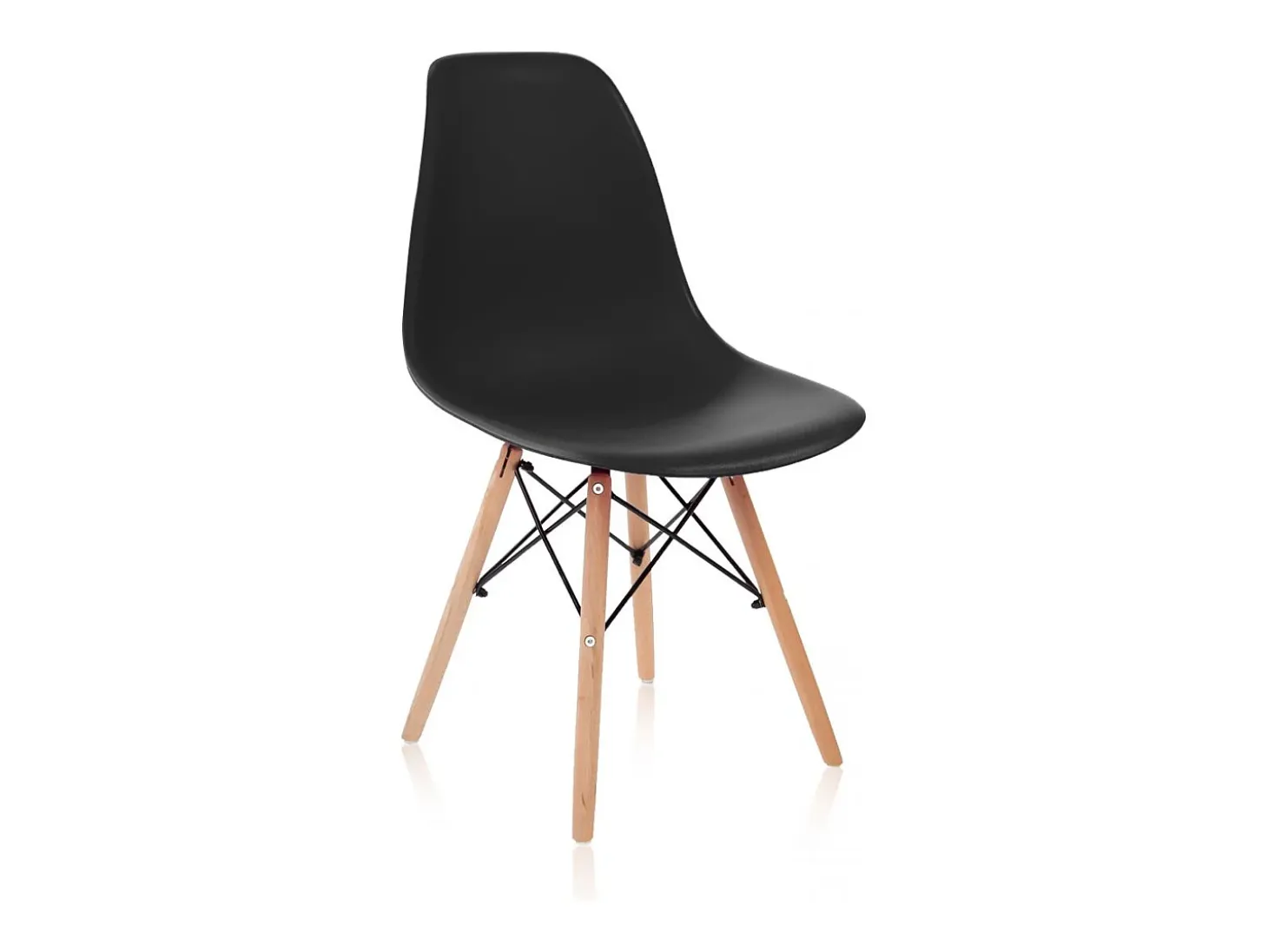 Pack 4 sillas con estructura en madera de haya y base en negro 46 cm Tower Wood Negro