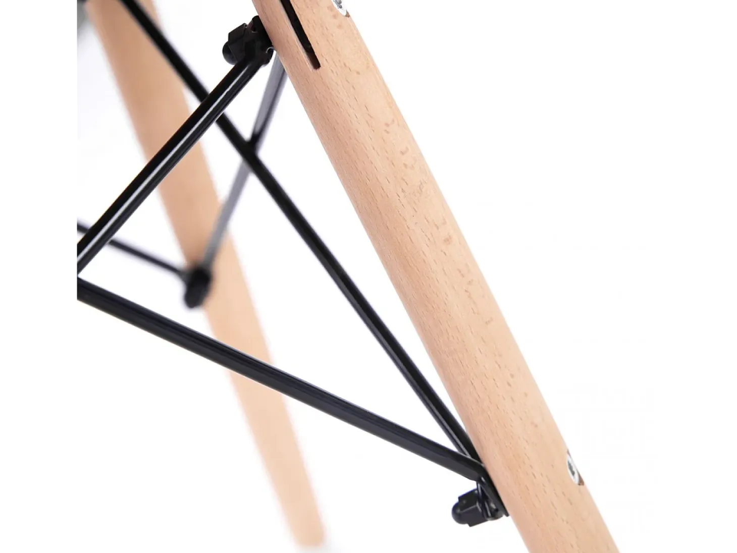 Pack 4 sillas con estructura en madera de haya y base en negro 46 cm Tower Wood Negro