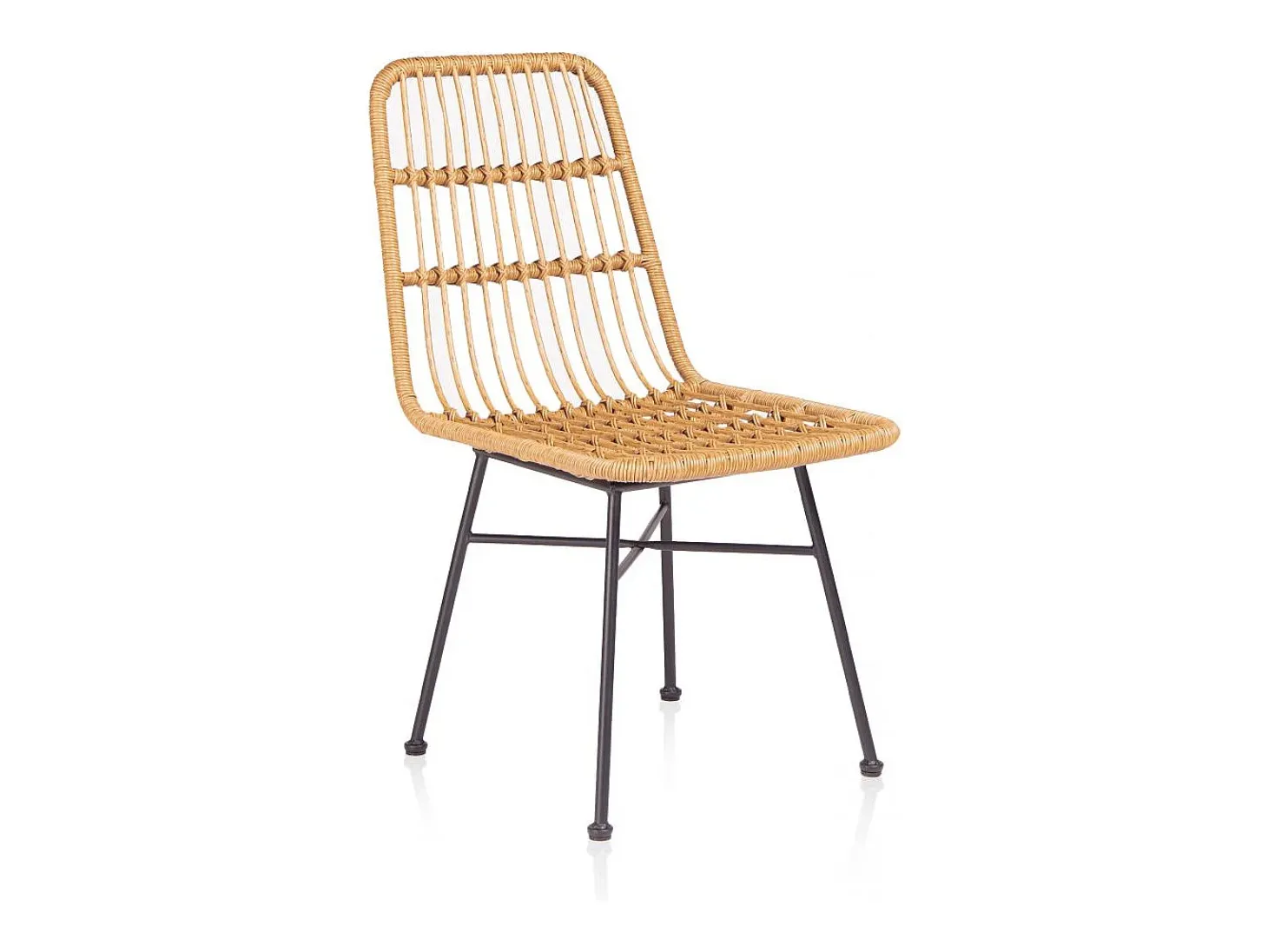 Pack 4 sillas de comedor Malai Ratán - Negro