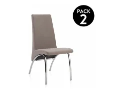 Pack 2 Sillas de Comedor, Sillas para Salón, Acabado en Tejido Marengo, Medidas: 44 cm (Ancho) x 61 cm (Largo) x 95 cm (Alto)