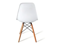 Pack 4 Sillas de Comedor, Sillas Cocinas, Acabado en Blanco y Madera, Medidas: 45 cm (Ancho) x 53 cm (Largo) x 83 cm (Alto)