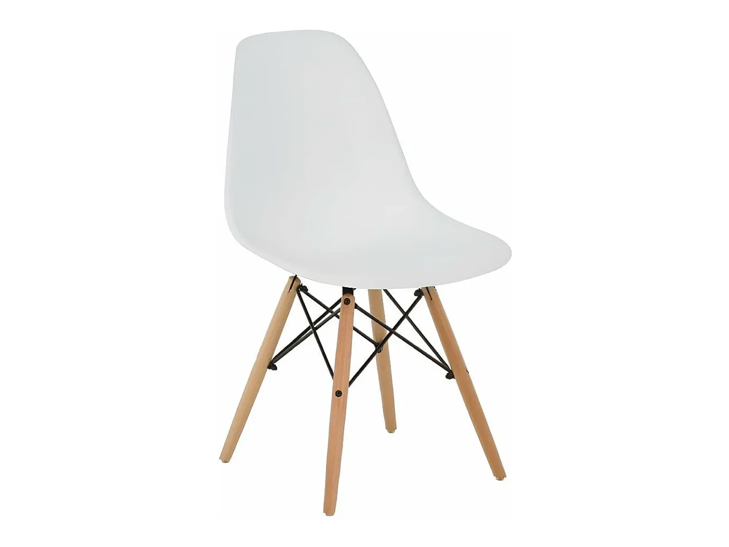 Pack 4 Sillas de Comedor, Sillas Cocinas, Acabado en Blanco y Madera, Medidas: 45 cm (Ancho) x 53 cm (Largo) x 83 cm (Alto)
