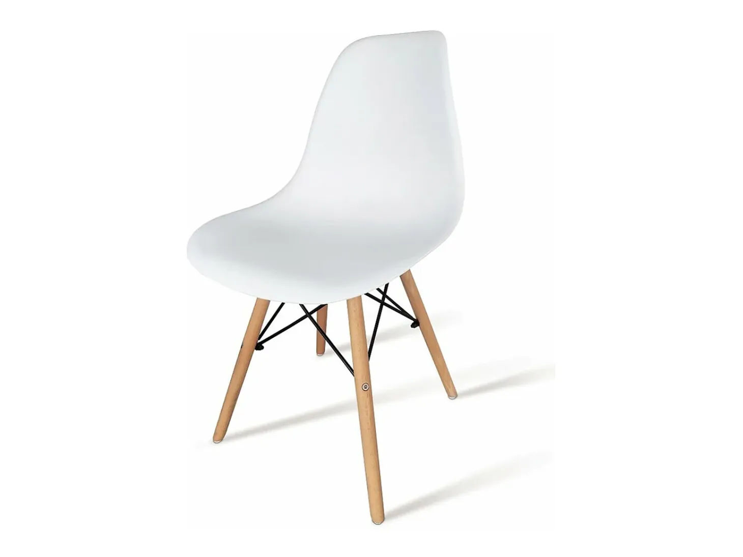 Pack 4 Sillas de Comedor, Sillas Cocinas, Acabado en Blanco y Madera, Medidas: 45 cm (Ancho) x 53 cm (Largo) x 83 cm (Alto)