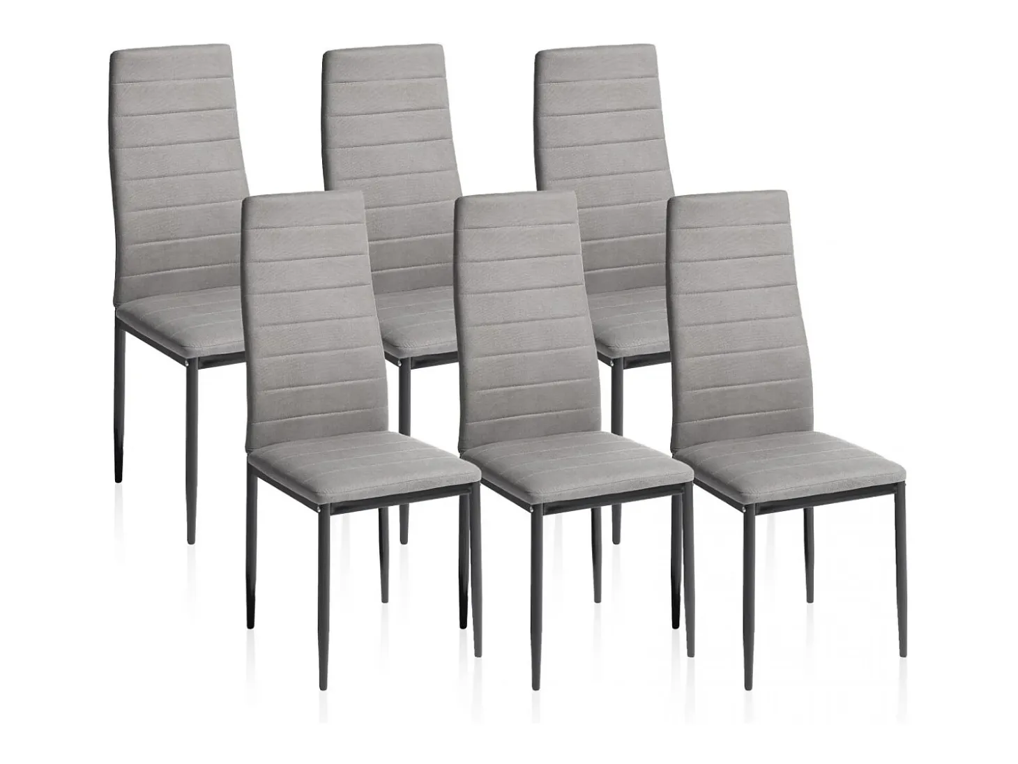 Pack 6 sillas de comedor Yuri Gris Oscuro - Negro