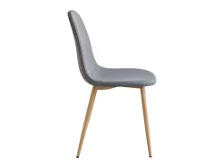 Pack 2 Sillas James Comedor Acero y Polipiel Gris Asiento tapiz. poliéster