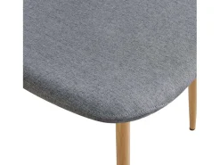 Pack 2 Sillas James Comedor Acero y Polipiel Gris Asiento tapiz. poliéster