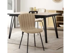 Pack 4 sillas Lucky tapizadas en tela color beige