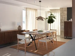 Pack 4 sillas madera de haya con asiento trenzado