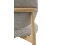 Pack 4 sillas madera de roble tapizado en beige