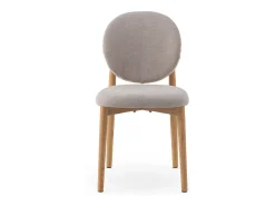 Pack 4 sillas madera de roble tapizado en beige