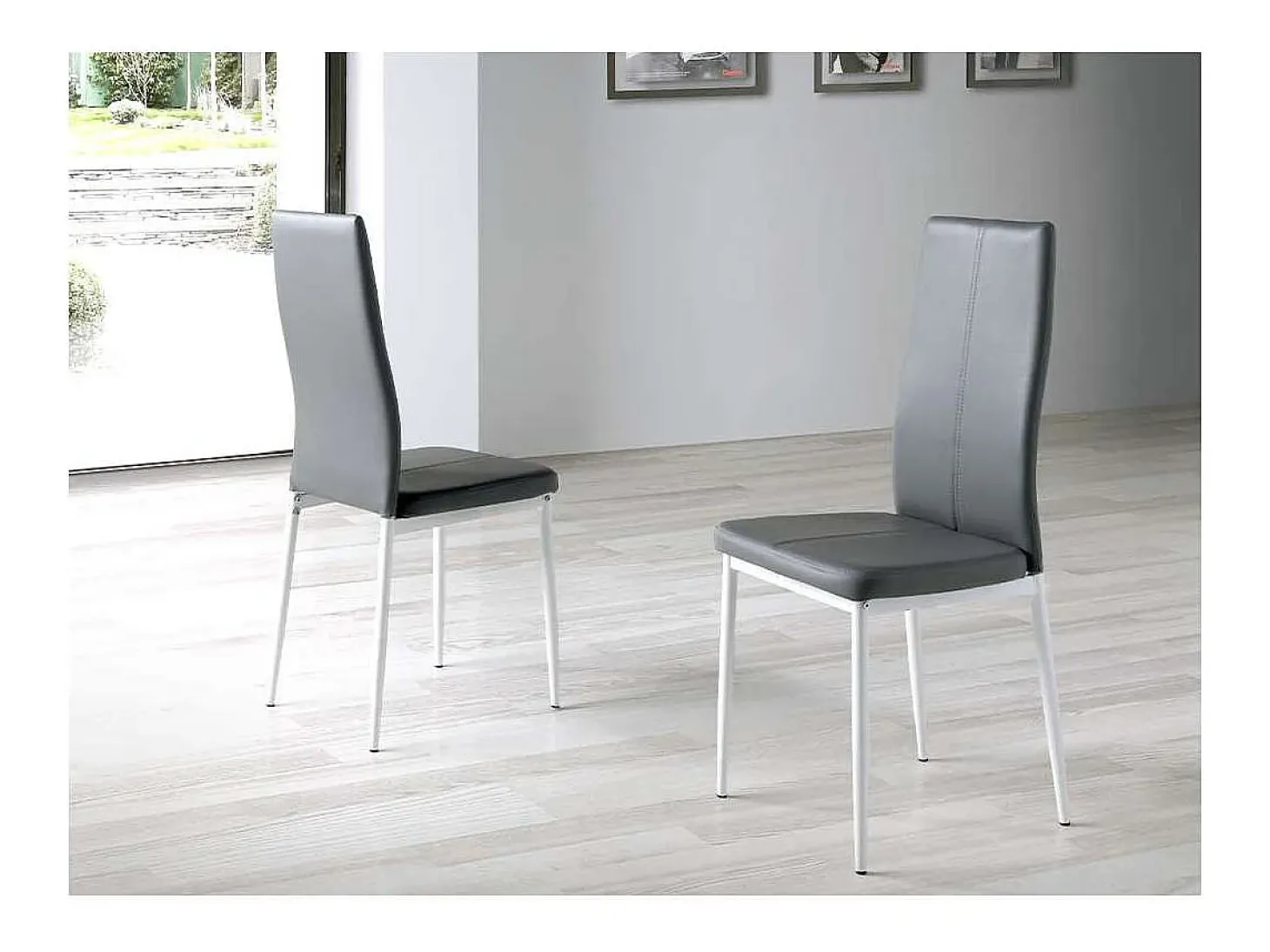 Pack 4 sillas Marta en acabado gris, 42 x 47 x 98 (largo x ancho x alto)