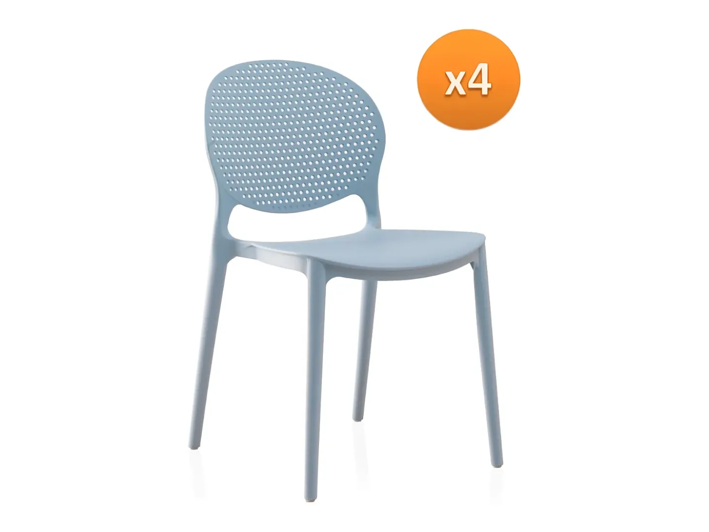 Pack 4 sillas pp color celeste