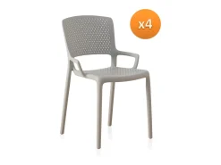 Pack 4 sillas pp color gris