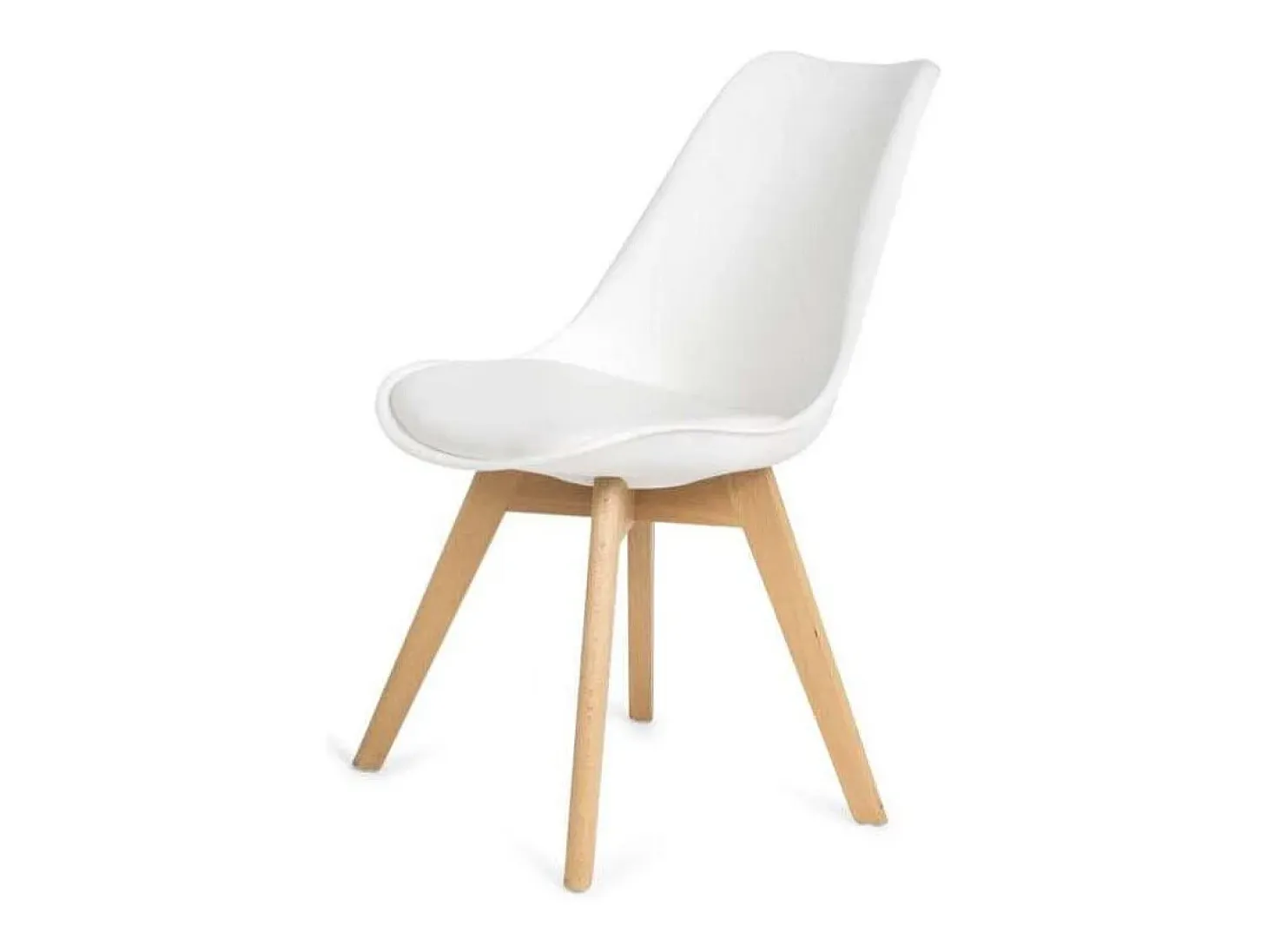 Pack 4 sillas Super Dereck en polipiel color blanco, 42 cm(ancho) 81 cm(altura) 46 cm(fond