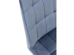 Pack 2 sillas tapizadas azul patas metal negras
