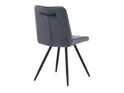 Pack 2 sillas tapizadas azul patas metal negras