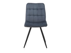 Pack 2 sillas tapizadas azul patas metal negras