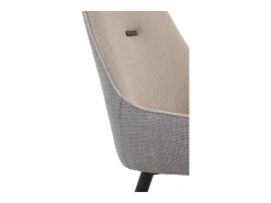 Pack 4 sillas tapizadas bicolor gris/beige patas metálicas negras