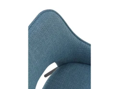 Pack 4 sillas tapizadas bicolor azul/gris patas metálicas negras