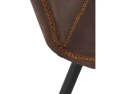 Pack 2 sillas tapizadas en marrón patas metálicas negras