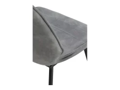 Pack 2 sillas tapizadas en gris claro patas metálicas negras